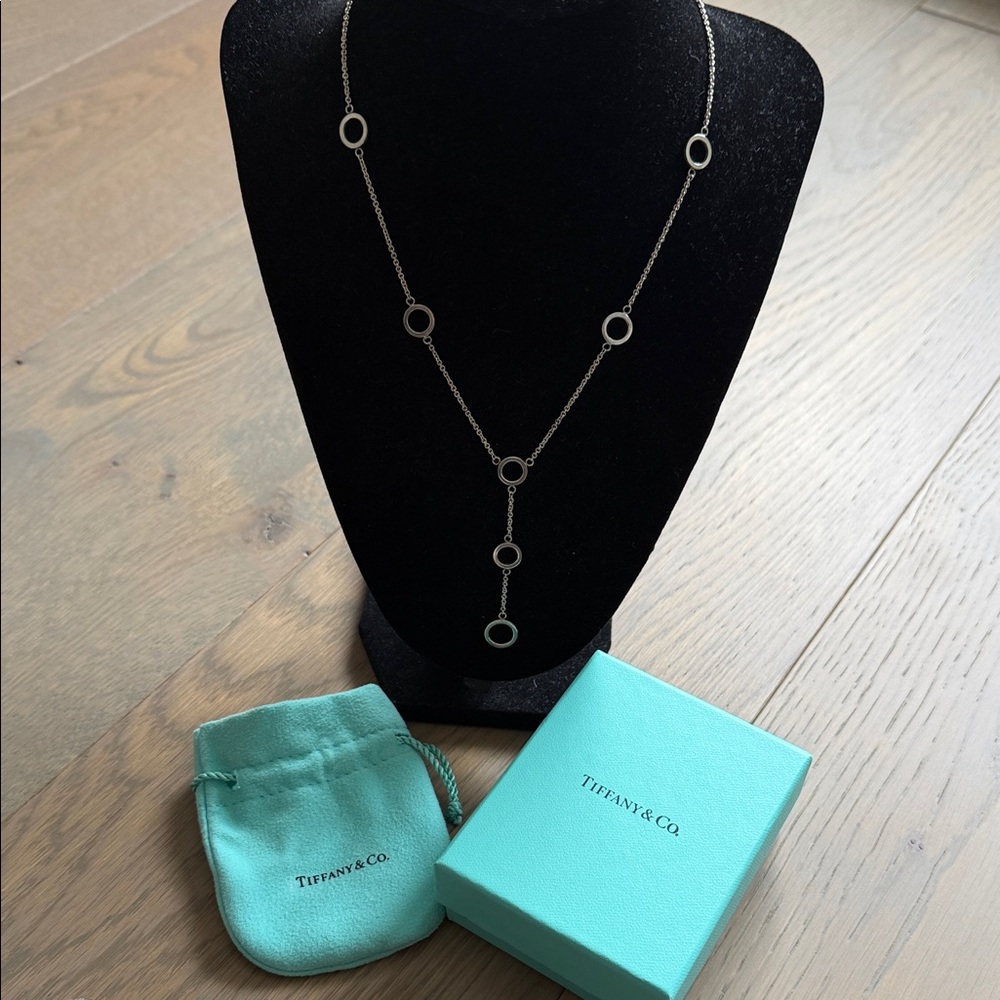 Tiffany & Co. Silver Circle Lariat Necklace